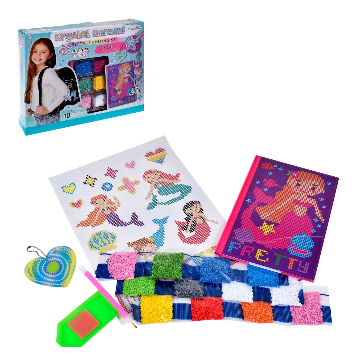 Set Creacion De Llaveros De Sirena Con Cristales